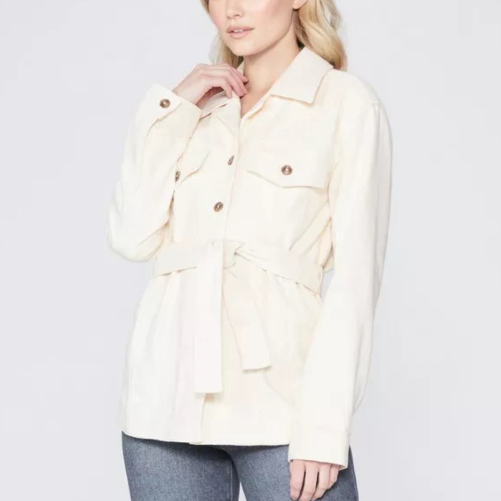 PAIGE Off-White Utility Jacket with Belt